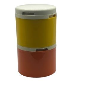 Vintage Tupperware 2 Stacking Spice Shaker- Classic Harvest Gold & Burnt Orange